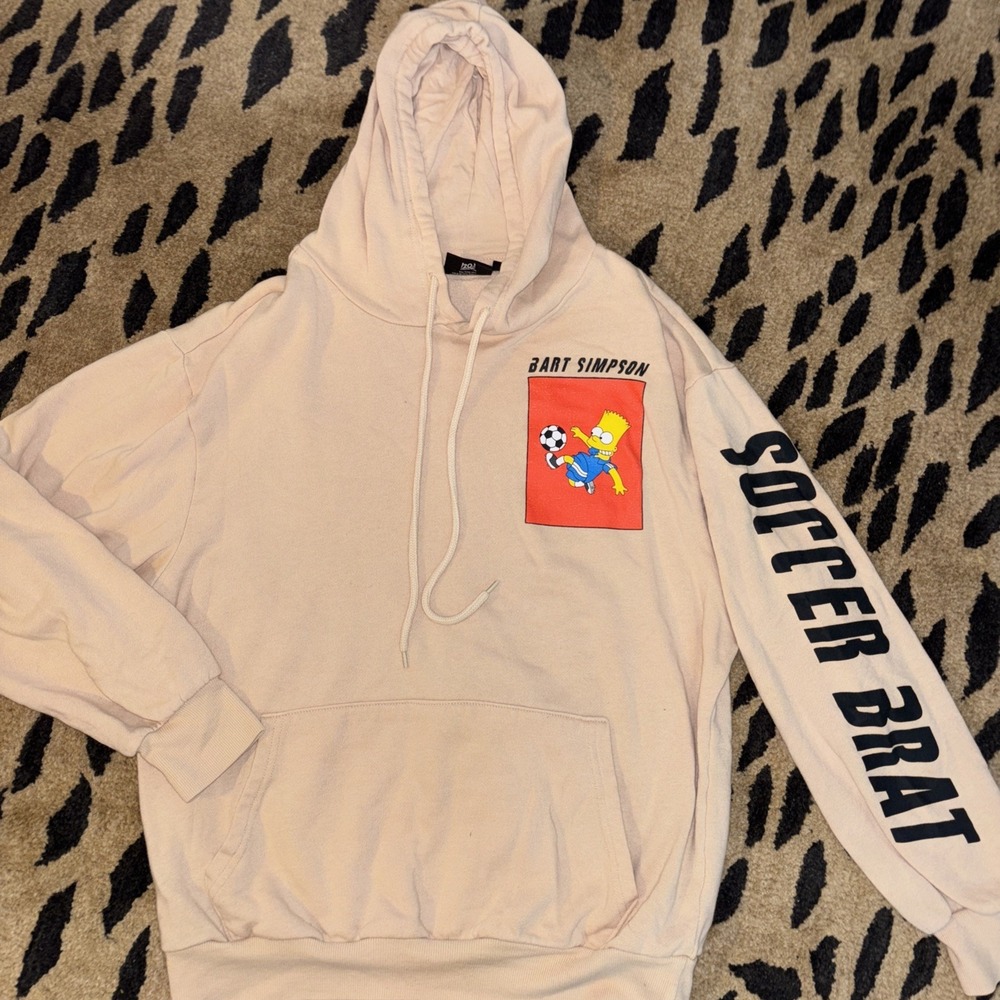 The Simpsons Bart Soccer Hoodie Sweatshirt Mens M Soccer Brat 3800